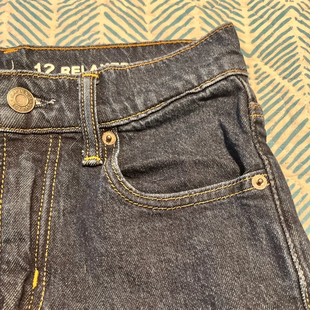 GAP Teen boys dark wash, relaxed, tapered jeans, size 12